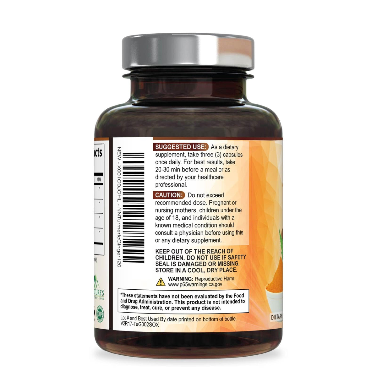 Nature's Nutrition Turmeric Curcumin Supplement - 95% Curcuminoids