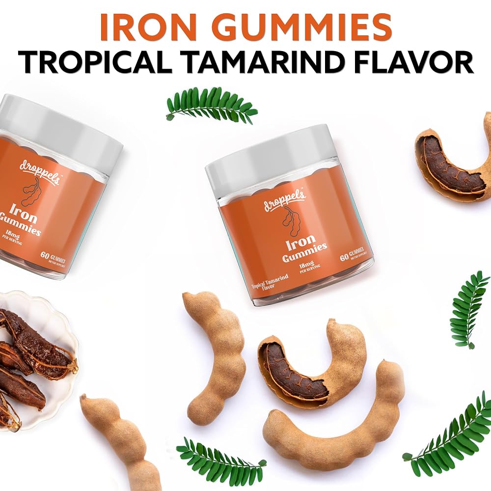 Droppels Iron Gummies 18mg for Women and Men - 60 Count - image 3