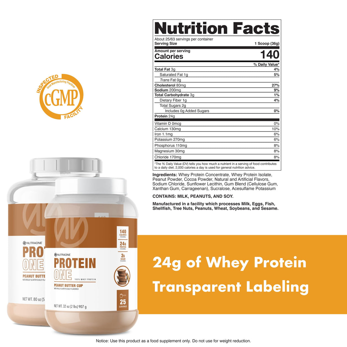 NutraOne ProteinOne Whey Protein Powder