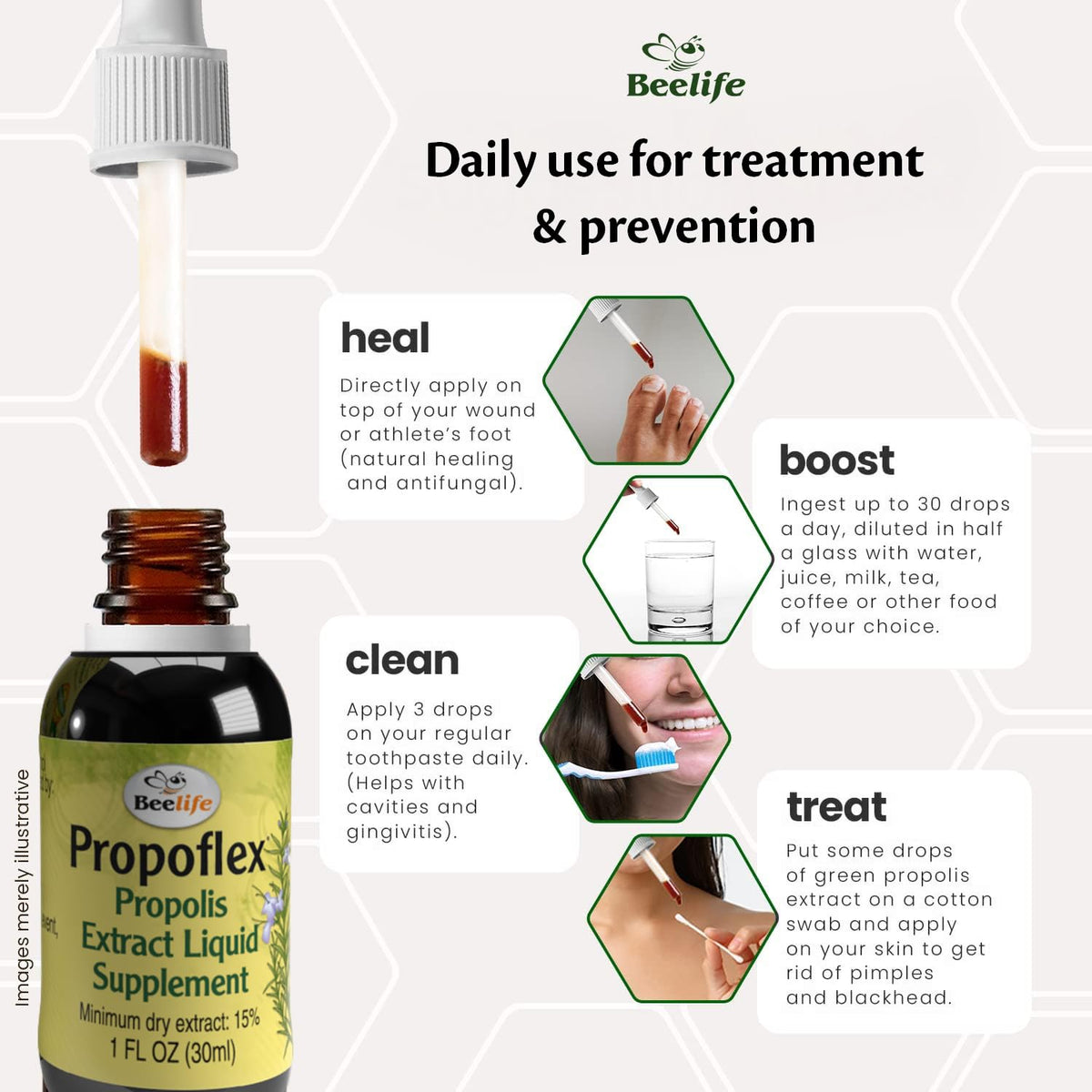 Beelife Brazilian Green Propolis Extract 15% - 30ml Liquid - image 4
