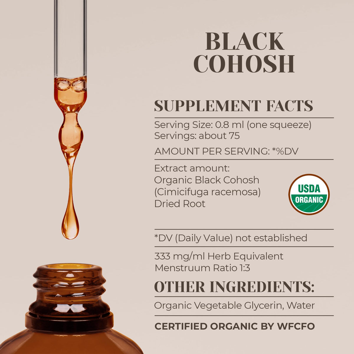 Garden Organics Black Cohosh Alcohol-Free Natural Tincture Extract