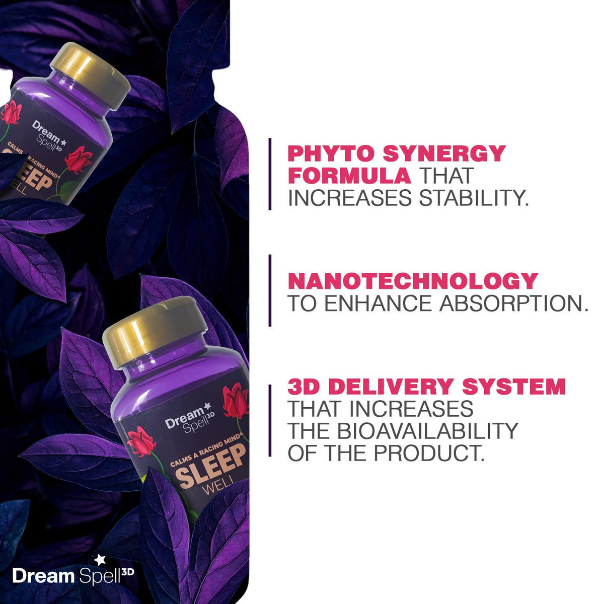 Dream Spell 3D Natural Sleep Aid with Melatonin & GABA - 60 Capsules - image 9