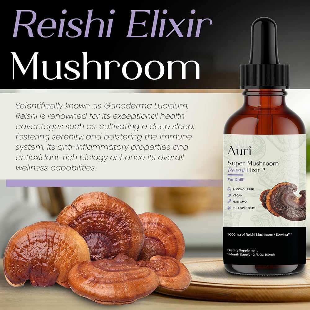 Auri Reishi Super Mushroom Elixir Immune Support - 60ml - image 5