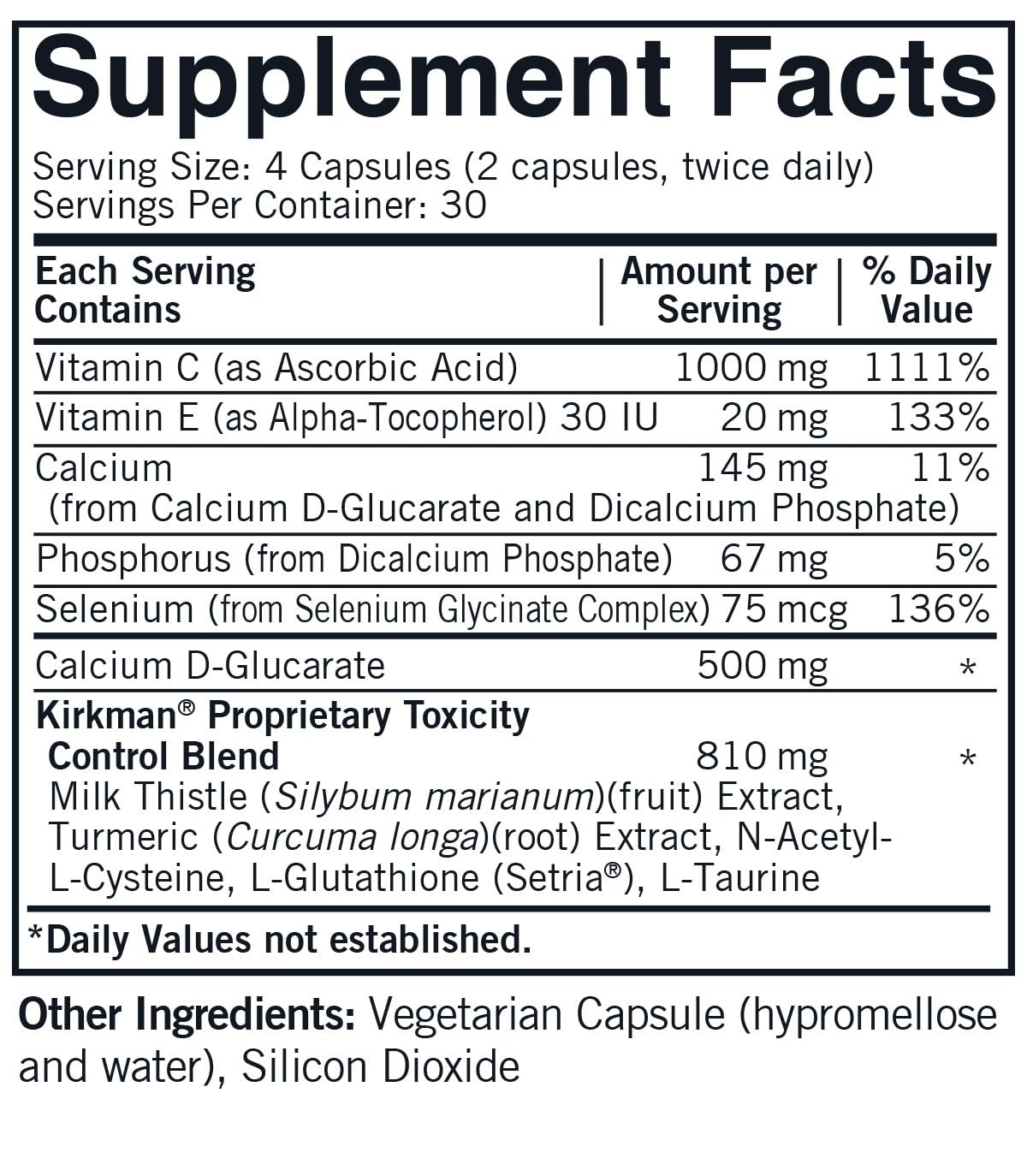 Kirkman Toxicity Control Detox Supplement - 120 Capsules - image 2
