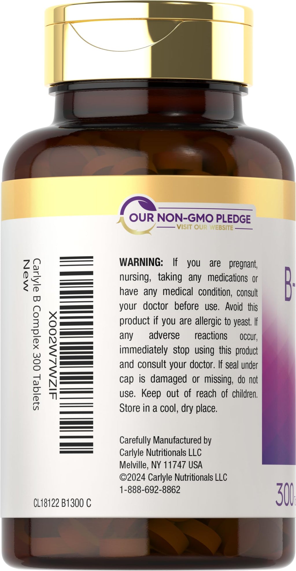 Carlyle B-Complex Vitamin with B12 - 300 Tablets - image 3