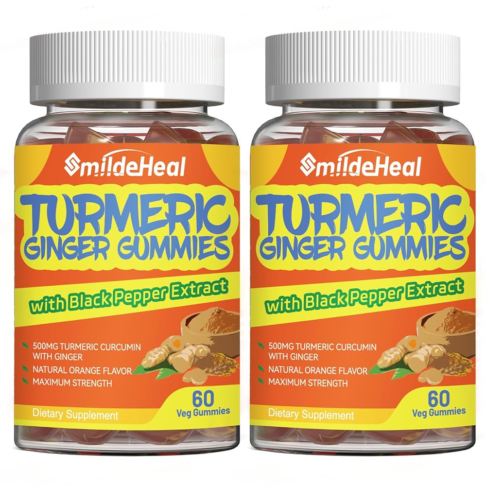 SmildeHeal Turmeric Curcumin Gummies 500mg - 120 Count