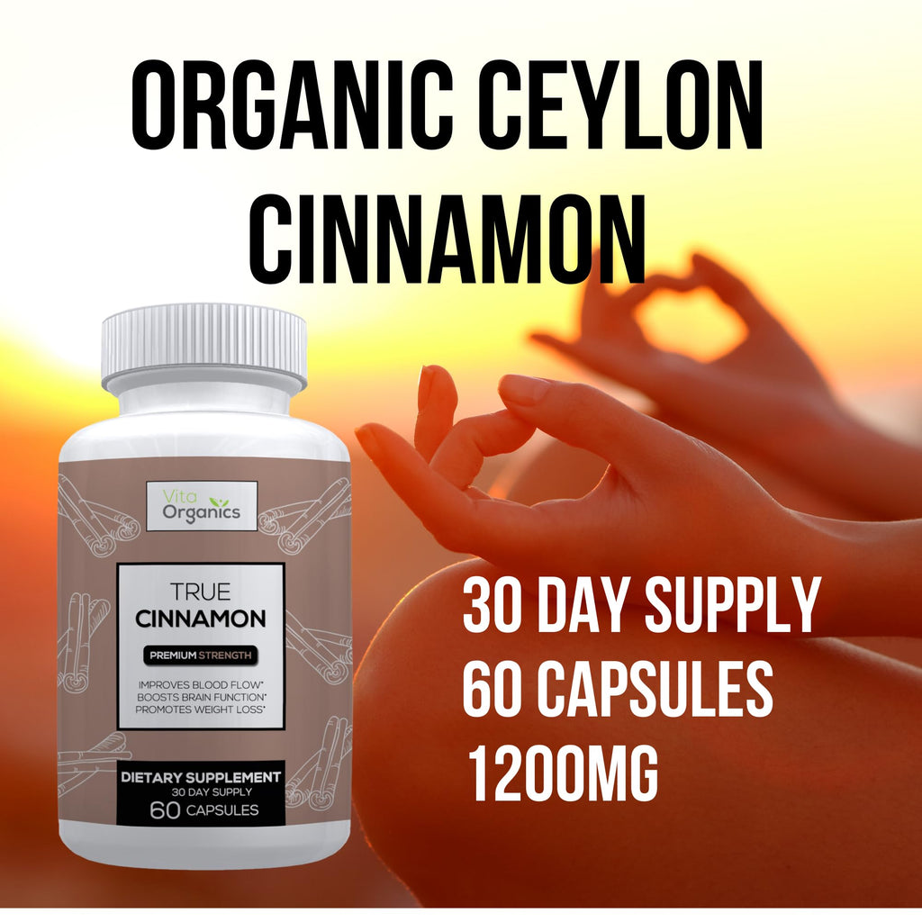 Vita Organics True Cinnamon Supplement Ceylon Bark - 60 Vegetarian Capsules - image 2