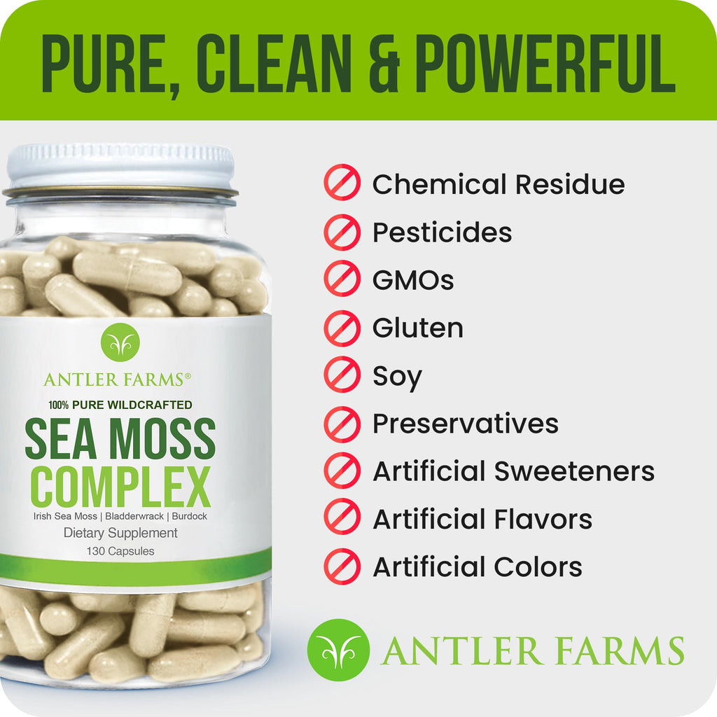 Antler Farms Sea Moss Complex with Bladderwrack - 130 Capsules - image 7