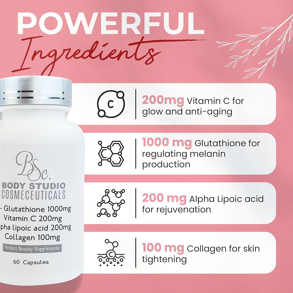 Body Studio Cosmeceuticals L-Glutathione 2000 mg - 60 Softgels - image 3