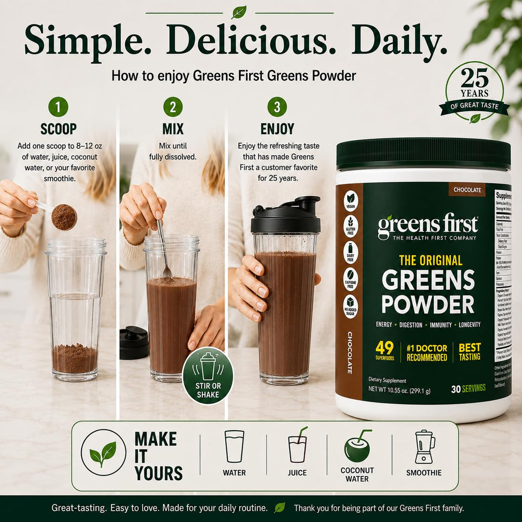 Greens First Original Greens Powder - 49 Superfoods - Organic Fruits