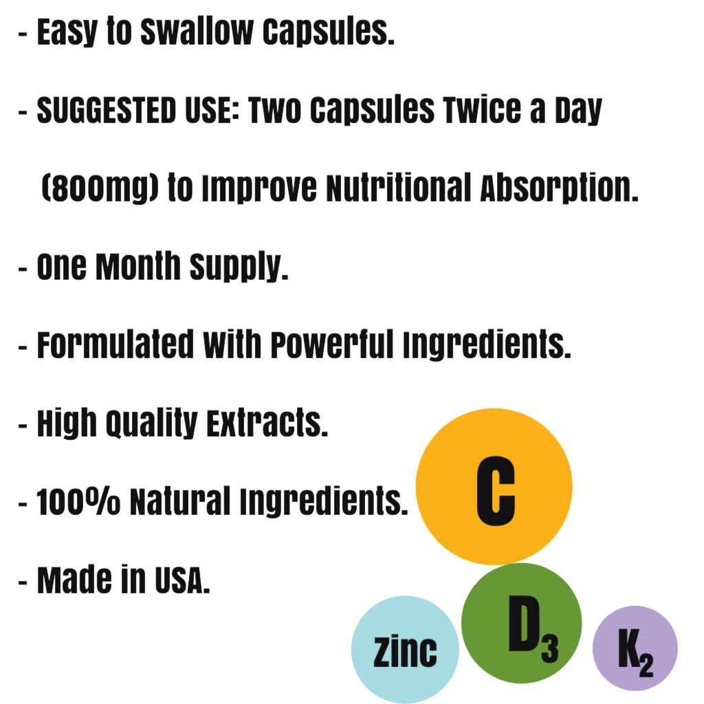 Herbs SRA Vitamin C, D3, K2 & Zinc Supplement - 120 Vegetarian Capsules - image 5