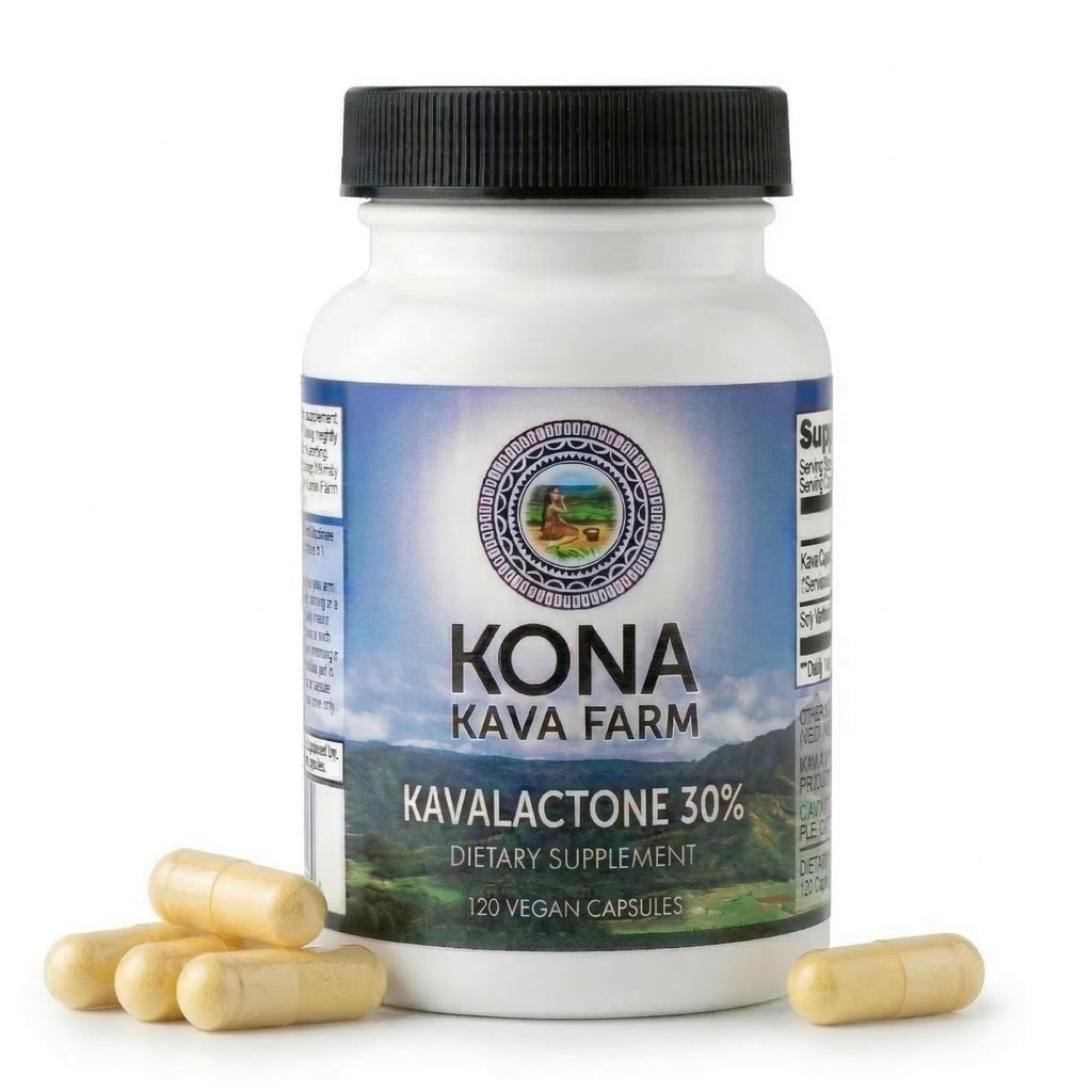 Kona Kava Farm 30% Kavalactone Kava Extract - 120 Capsules
