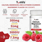 YUM-V'S Calcium Magnesium Zinc Gummies with D3 - 90 Count - image 2