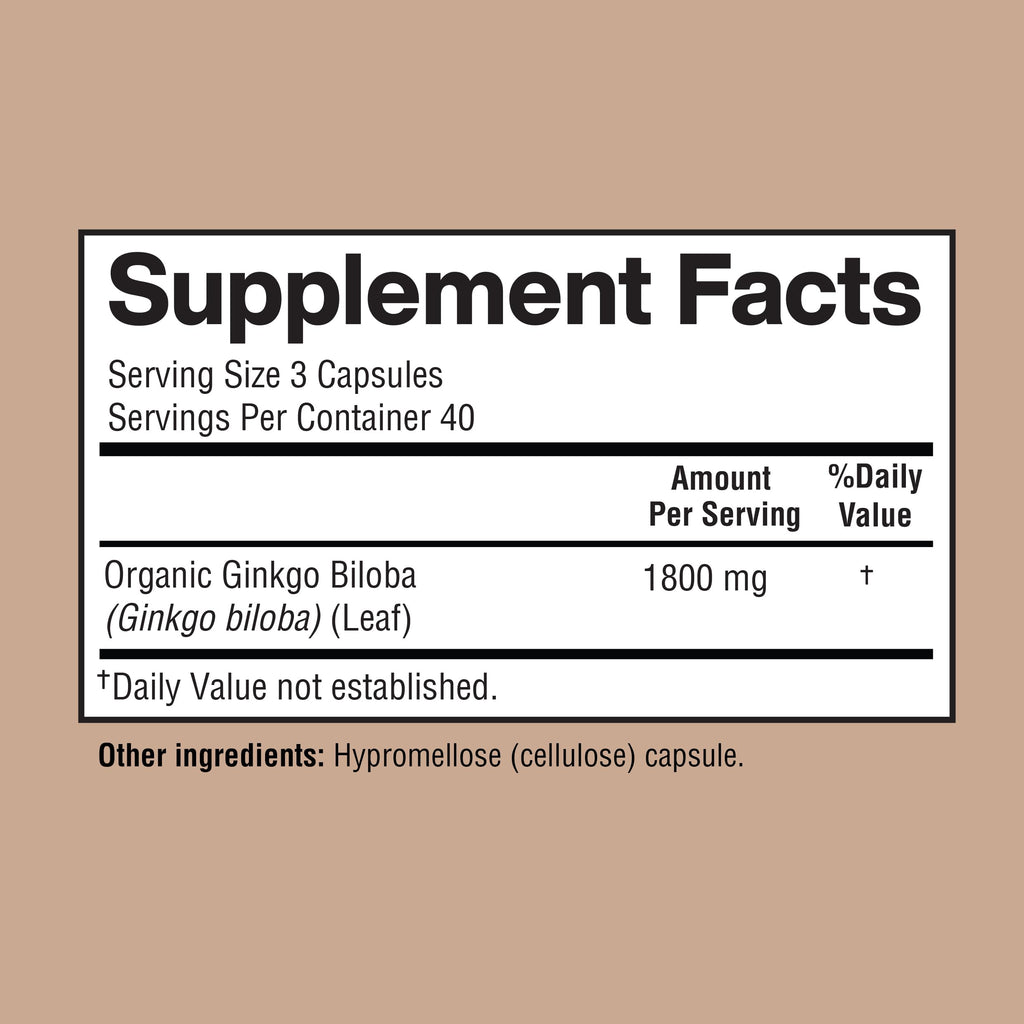 Happi Mi Nutrition Ginkgo Biloba 1800mg Memory Support - 120 Capsules - image 3
