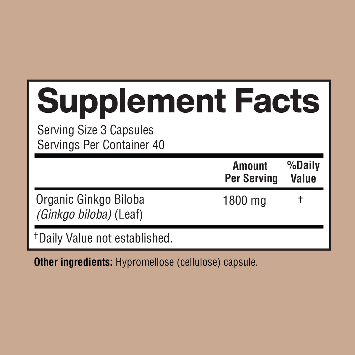 Happi Mi Nutrition Ginkgo Biloba 1800mg Memory Support - 120 Capsules - image 3