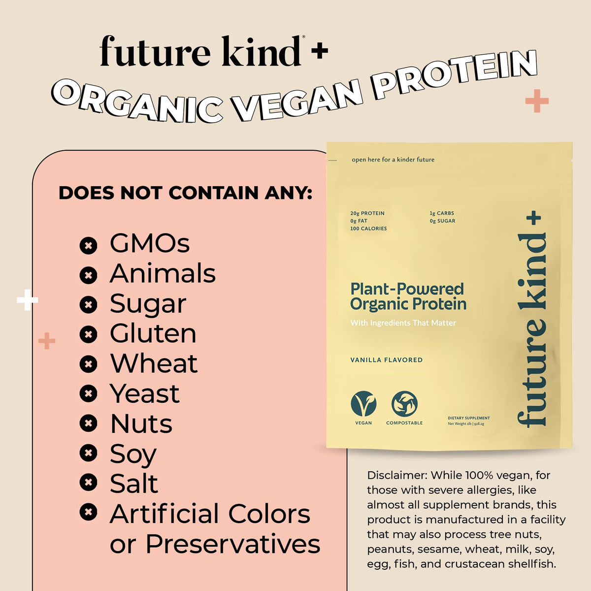 Future Kind Vegan Protein Powder Vanilla for Lean Muscle - 34 Servings - image 3