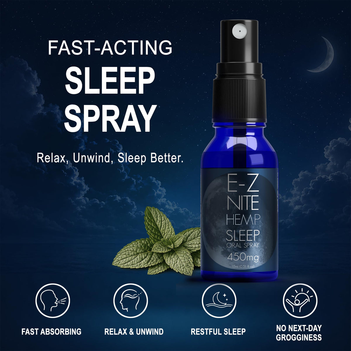 E-Z Nite Sleep Spray for Adults with Melatonin & Magnesium - 30 Servings - image 2