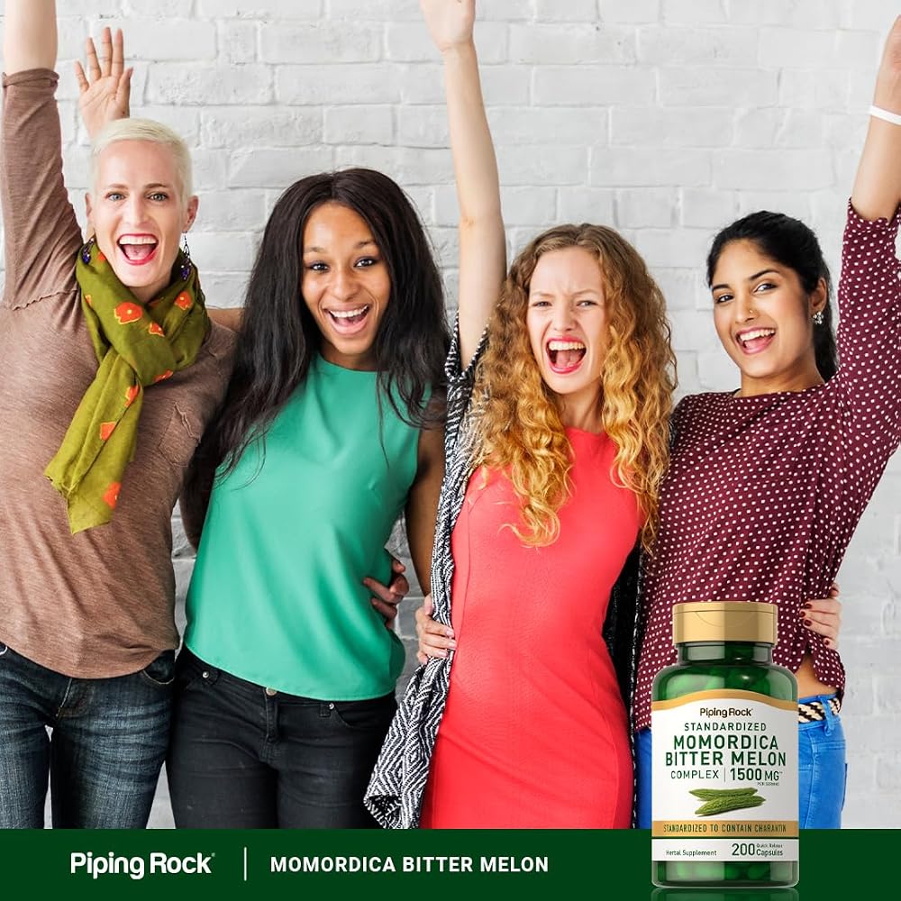Piping Rock Bitter Melon Capsules - 200 Capsules - image 6