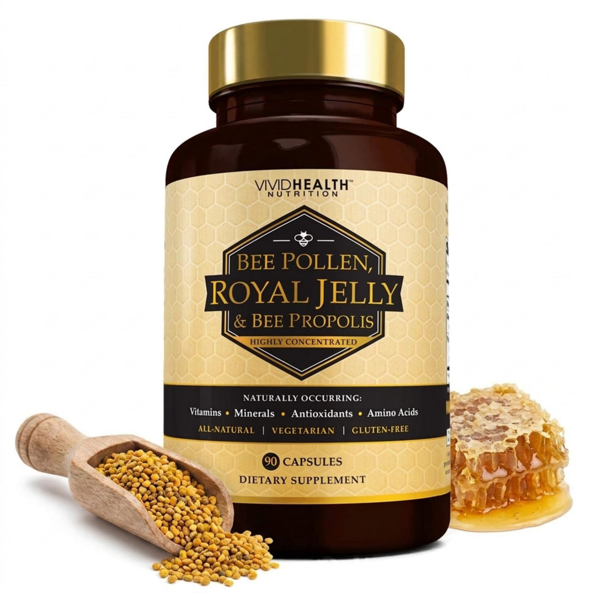 Vivid Health Nutrition Immune Boosting Royal Jelly Supplement - 90 Capsules