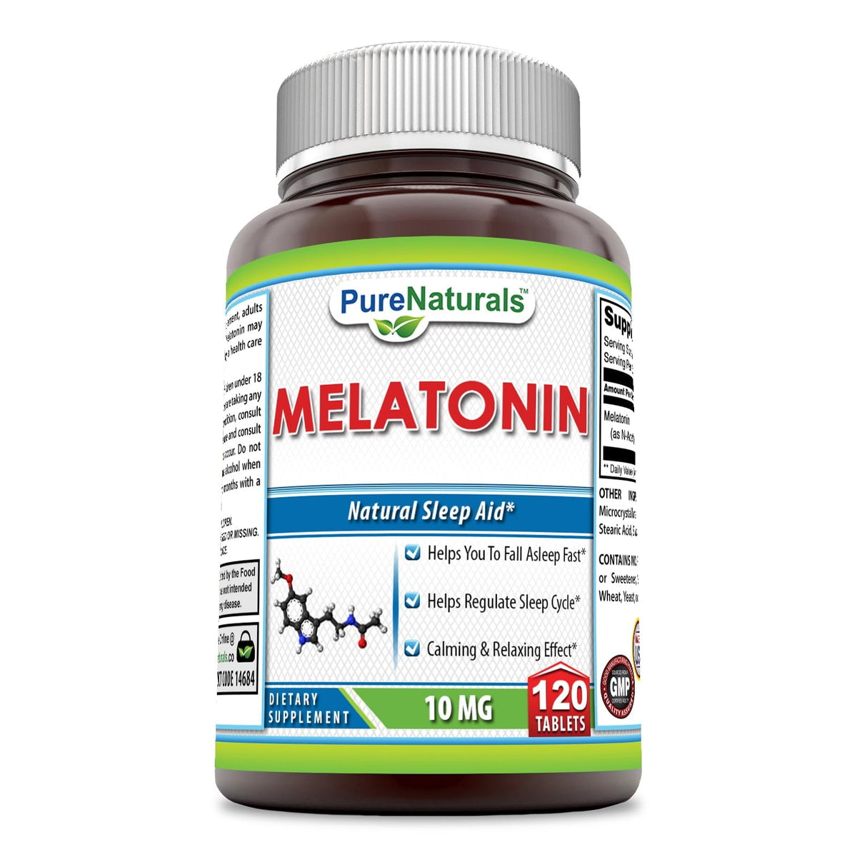 Pure Naturals Melatonin 10 Mg Sleep Support - 120 Tablets
