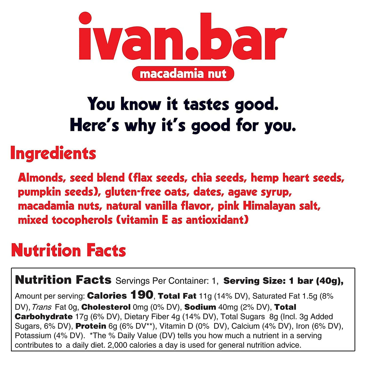ivan.bar Protein Packed Energy Snack Bar