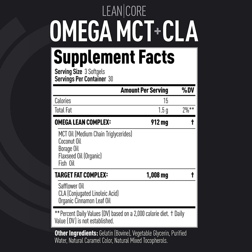 (CORE)ACTIVE Lean Omega MCT + CLA Stimulant-Free - 90 Softgels - image 4