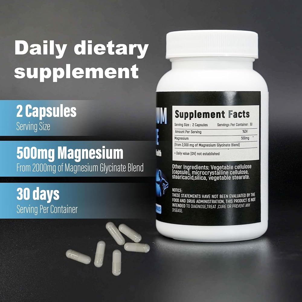 Laicuherb Magnesium 500 mg Bone and Muscle Support - 60 Vegetarian Capsules - image 6
