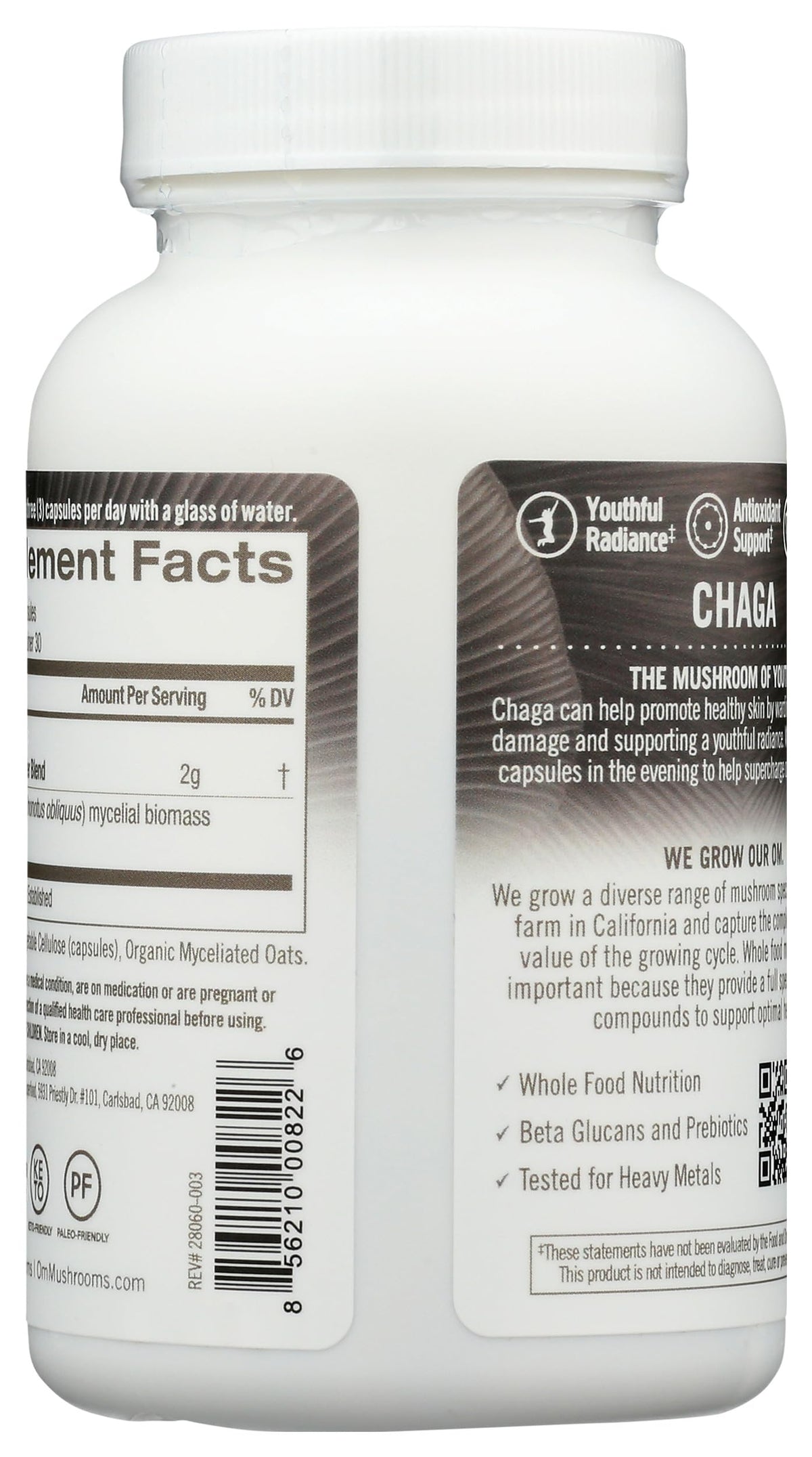 OM Mushroom Superfood Chaga Mushroom Capsules Immune Support - 90 Count - image 4