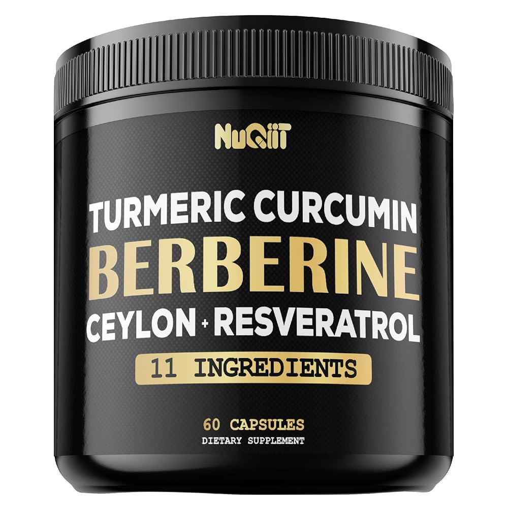 NUQIIT Berberine Supplement with Turmeric & Resveratrol - 60 Capsules