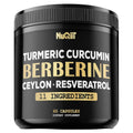 NUQIIT Berberine Supplement with Turmeric & Resveratrol - 60 Capsules