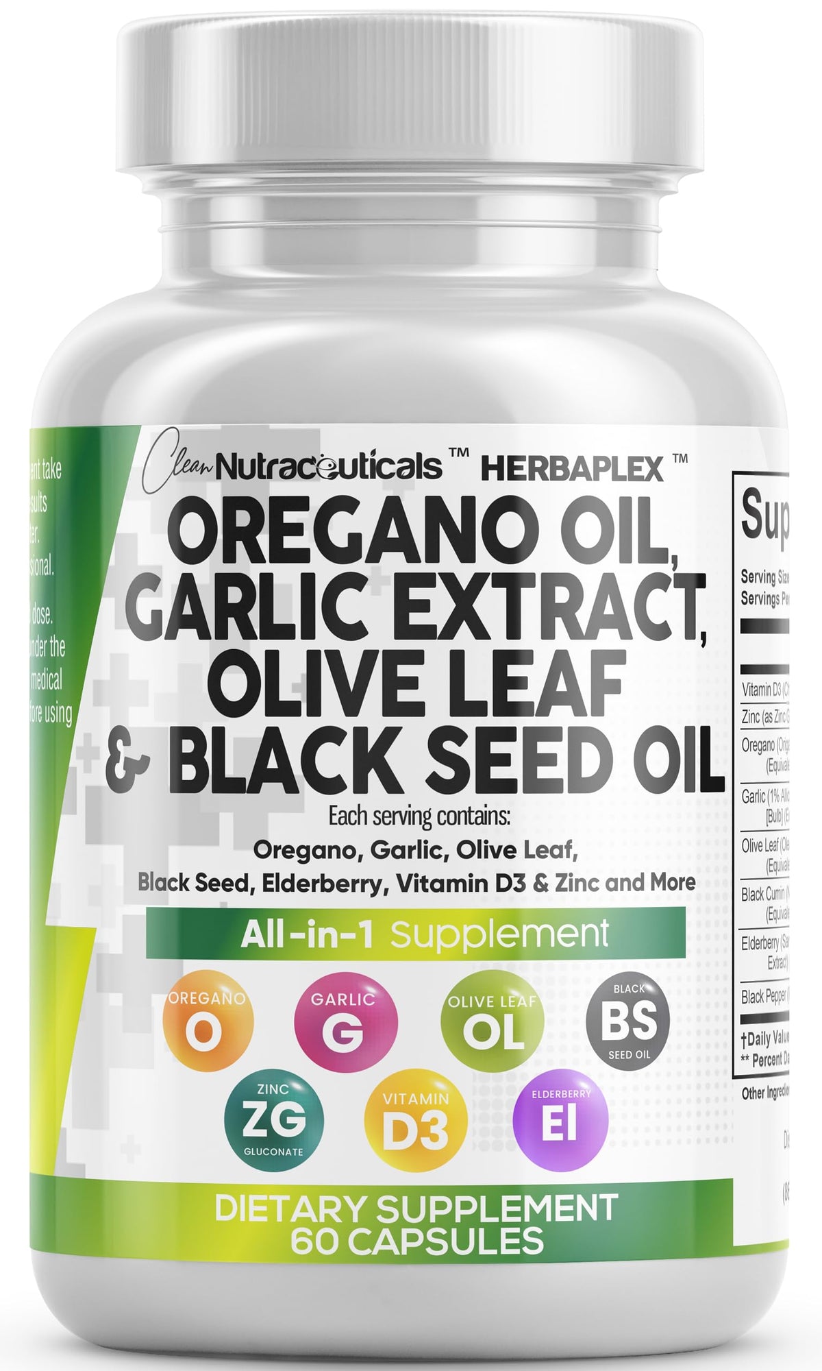 Clean Nutraceuticals Oregano Oil Immune Support - 60 Capsules
