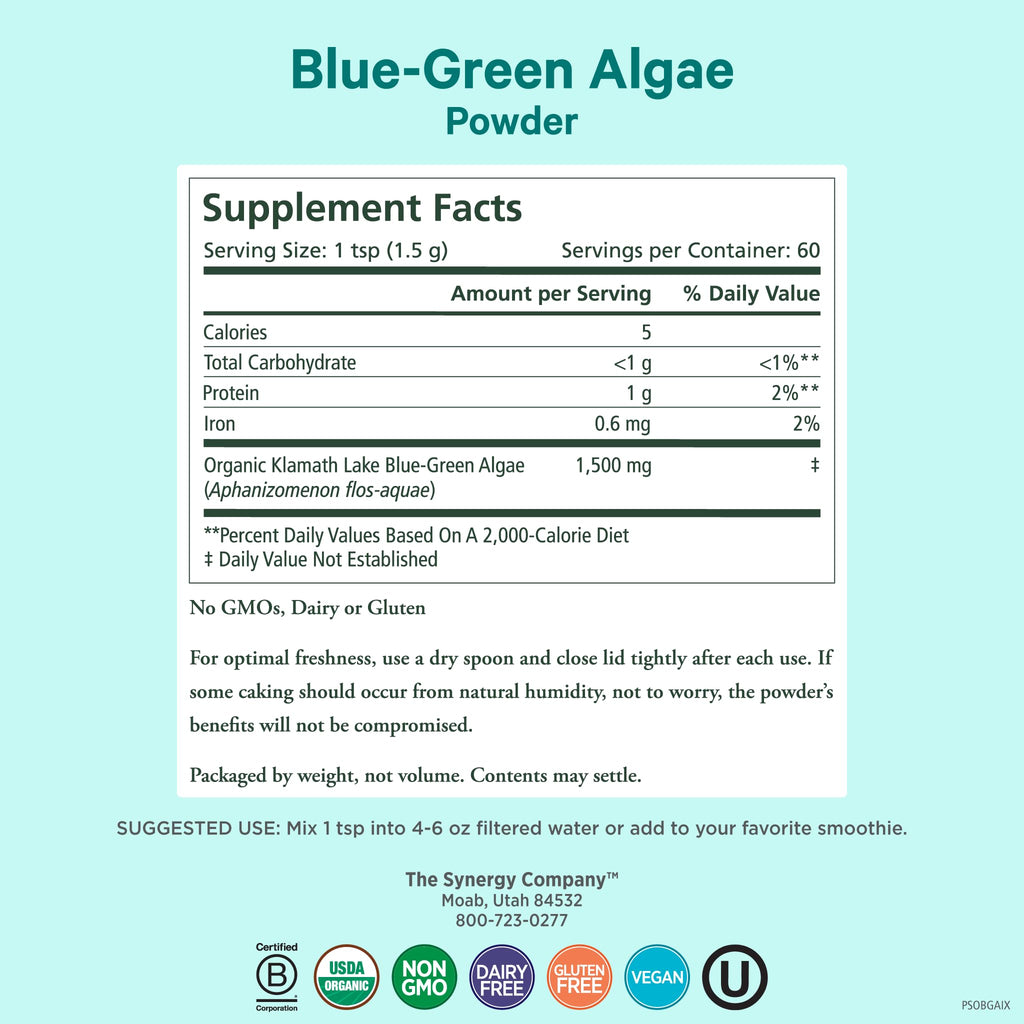 PURE SYNERGY Blue-Green Algae Powder - 3.2 oz - image 2