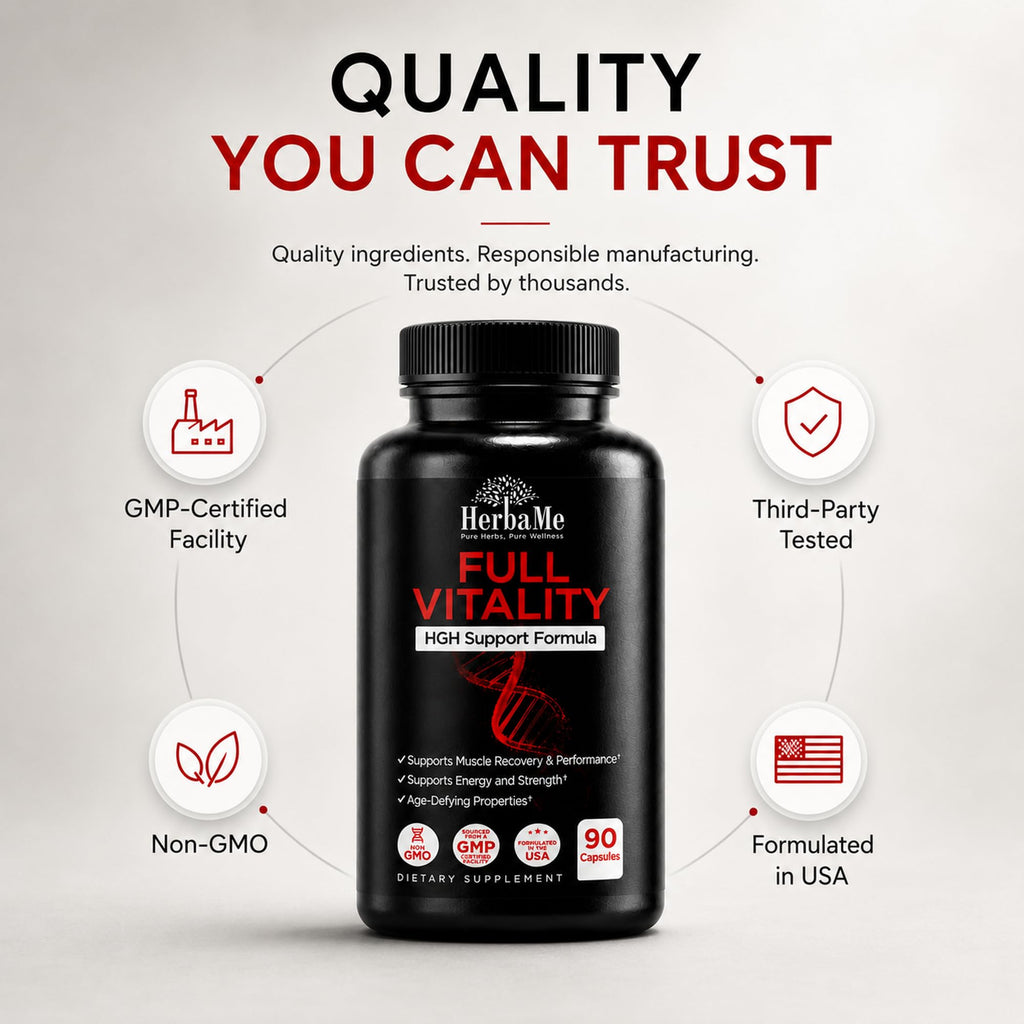 HerbaMe HGH Support Human Growth Hormone & Muscle Recovery - 90 Capsules - image 8