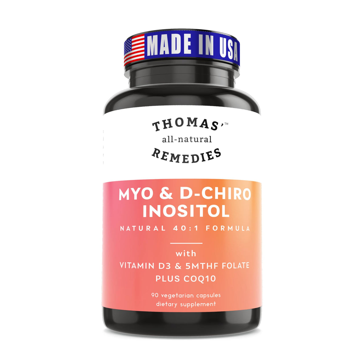 Thomas' All-Natural Remedies Myo Inositol & D-Chiro Inositol - 90 Capsules