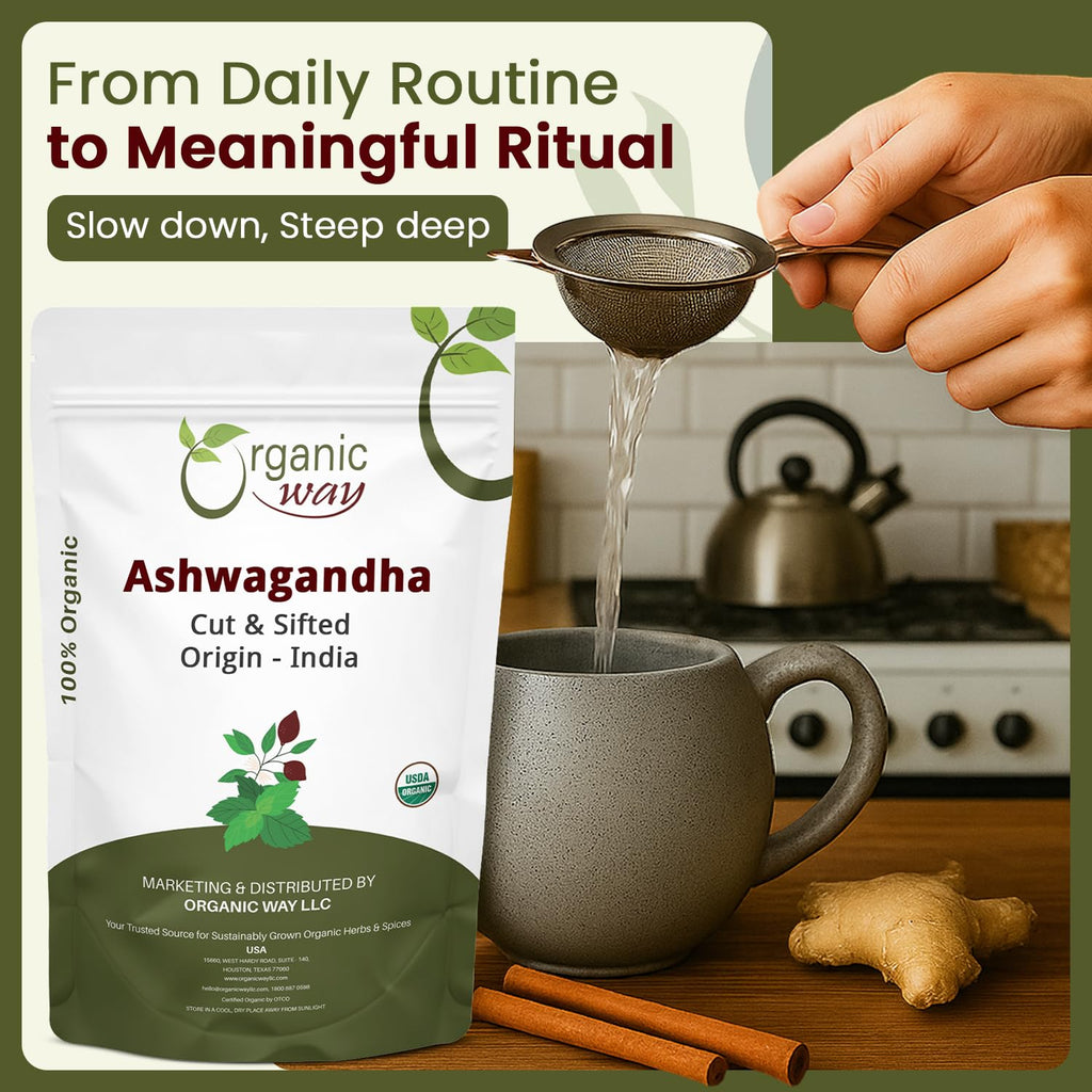 Organic Way Ashwagandha Root Cut & Sifted (Withania somnifera)