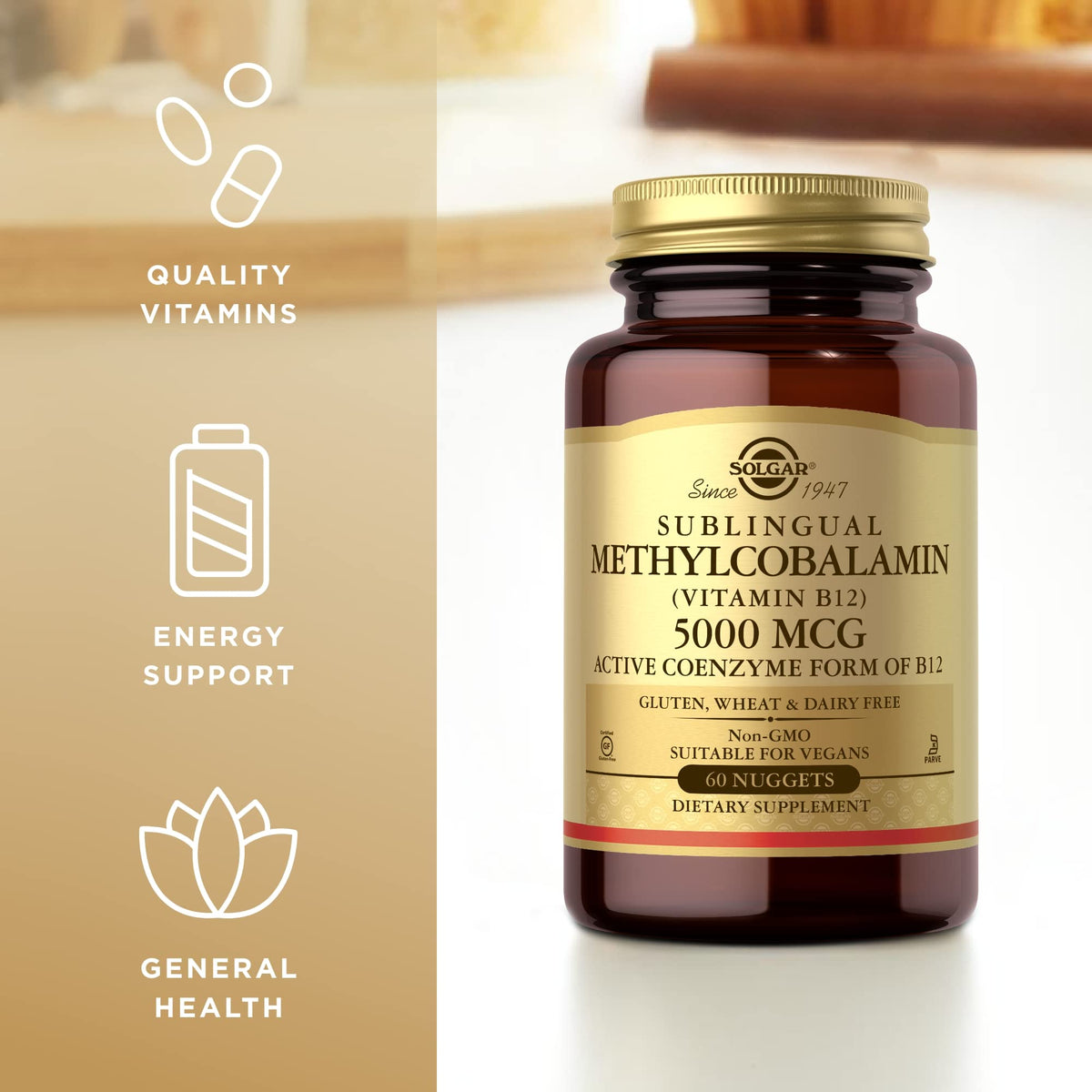 Solgar Methylcobalamin Vitamin B12 5000 mcg - 180 Nuggets - image 4