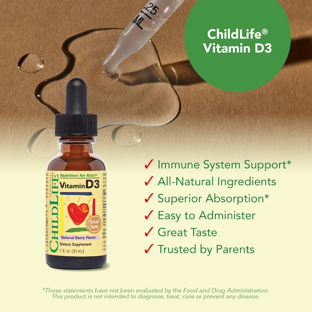 ChildLife Essentials Vitamin D3 Mixed Berry Liquid Drops - 1 Fl Oz - image 6