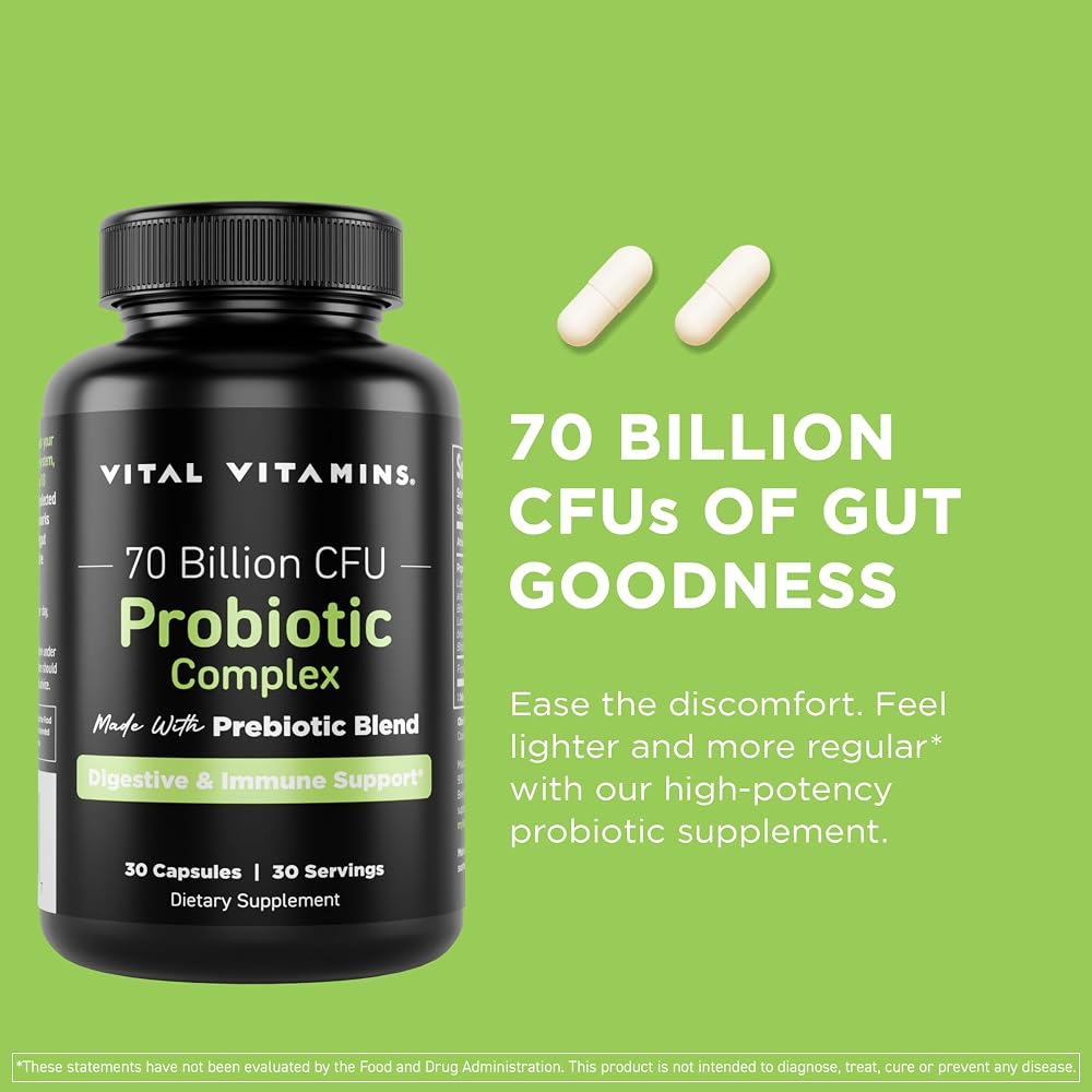 Vital Vitamins Probiotic Complex 70 Billion CFU - 30 Capsules - image 2