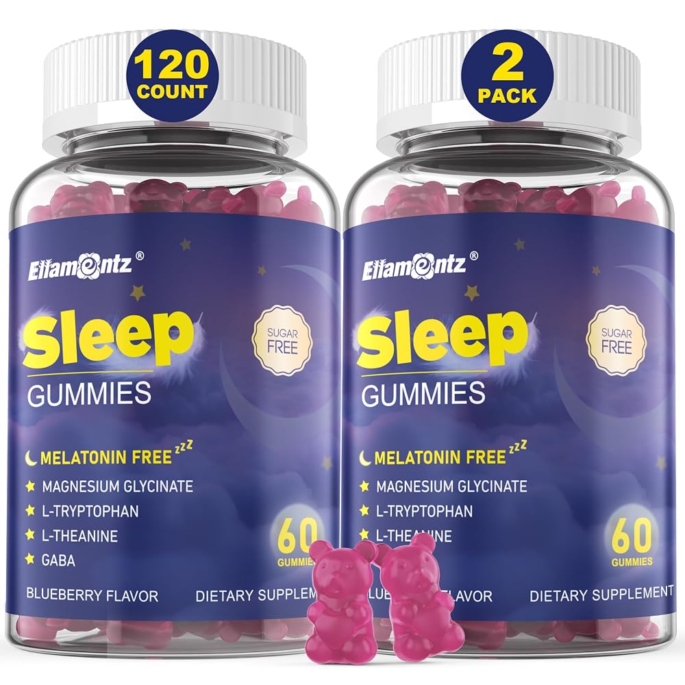 ELLAMENTZ Sleep Gummies No Melatonin with Magnesium - 120 Count