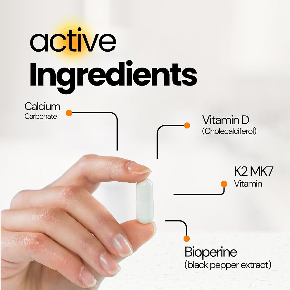 Orgaboom Vitamin D3 K2 Calcium Supplement - 60 Capsules - image 3
