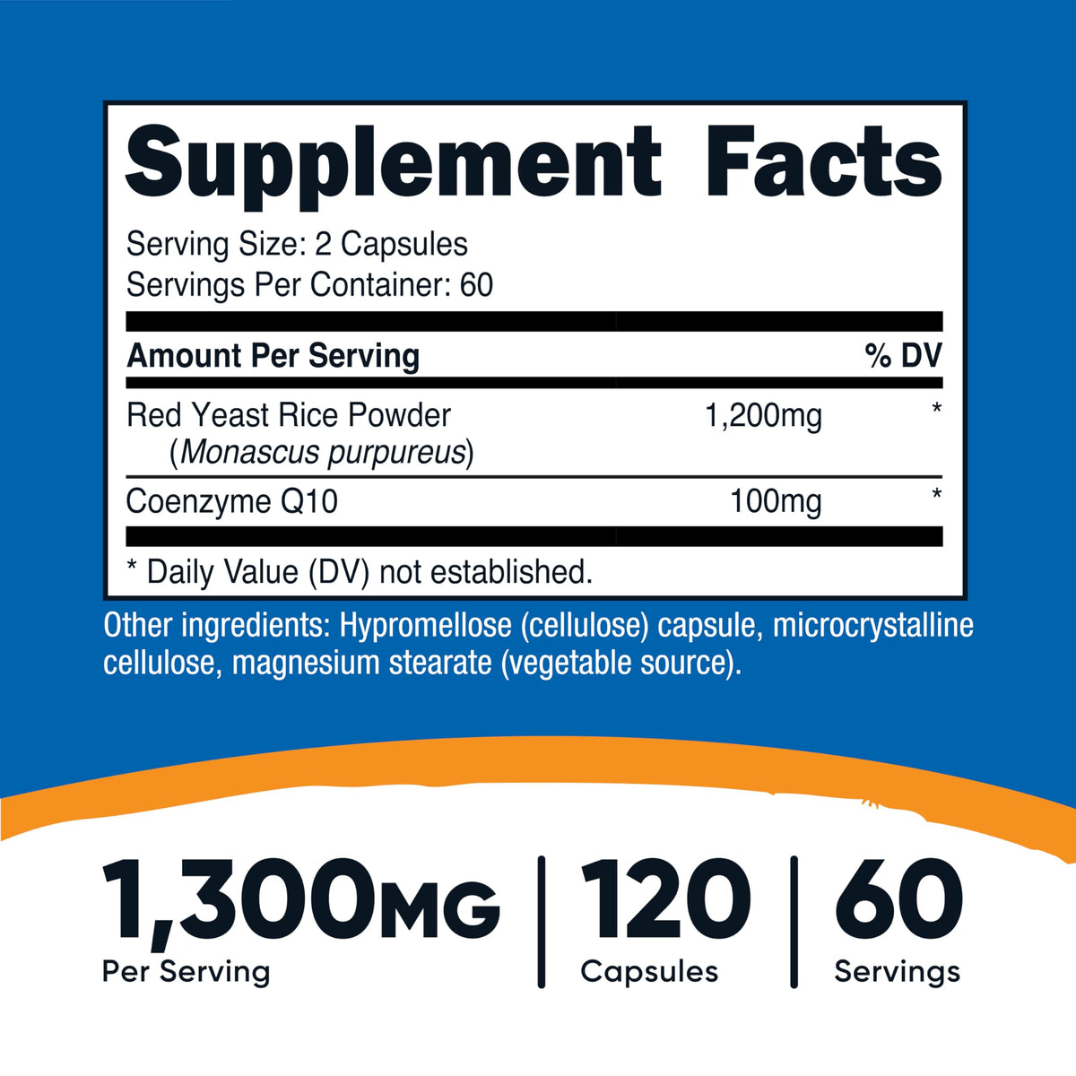 Nutricost Red Yeast Rice with CoQ10 1300mg - 120 Capsules - image 2