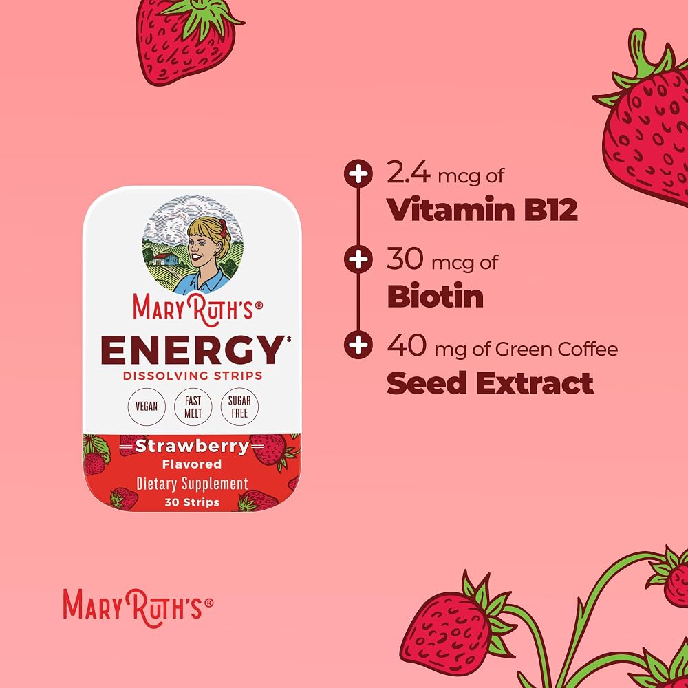 MaryRuth's Energy B Vitamin Complex Dissolving Strips - 30 Count - image 7
