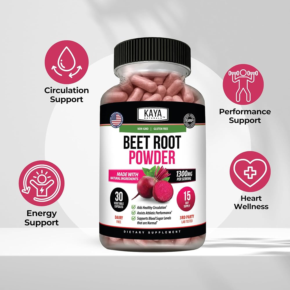 Kaya Naturals Beet Root Powder 1300 mg - 30 Capsules - image 4