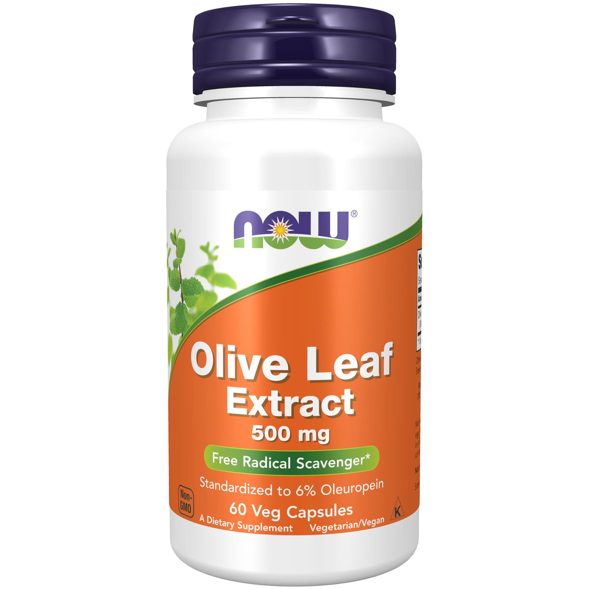 NOW Olive Leaf Extract 500 mg - 60 Vegetarian Capsules