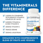 Vitaminerals Vitamin D3 + K Complex with Veggies & Fruits - 60 Capsules - image 2