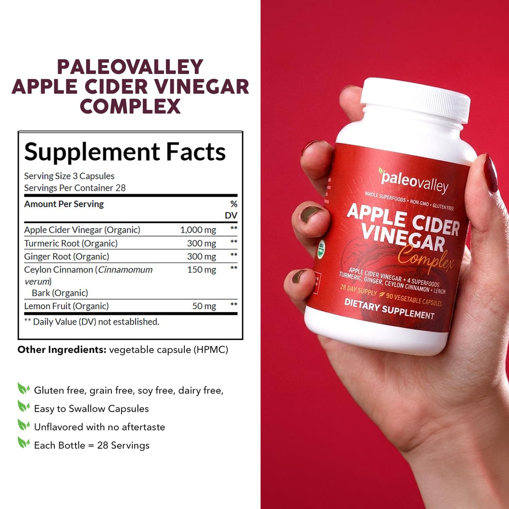 Paleovalley Apple Cider Vinegar Complex Capsules - 84 Count - image 2