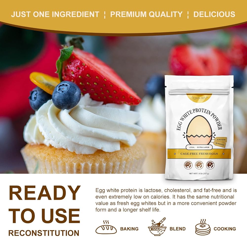 Orgnisulmte Egg White Protein Powder Unflavored - 227g - image 4
