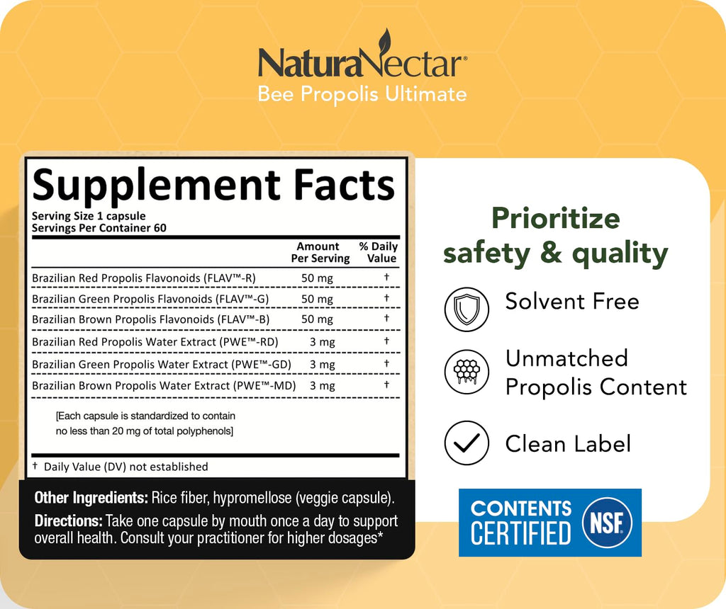 NaturaNectar Bee Propolis Ultimate Capsules - 60 Capsules - image 4