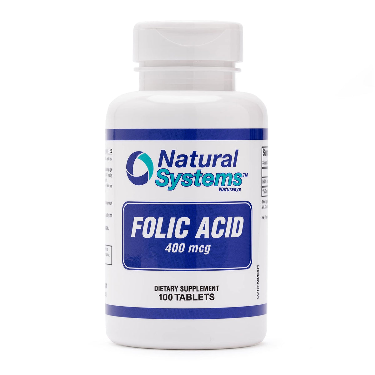 Natural Systems Folic Acid 400 mcg Prenatal Vitamin - 100 Tablets