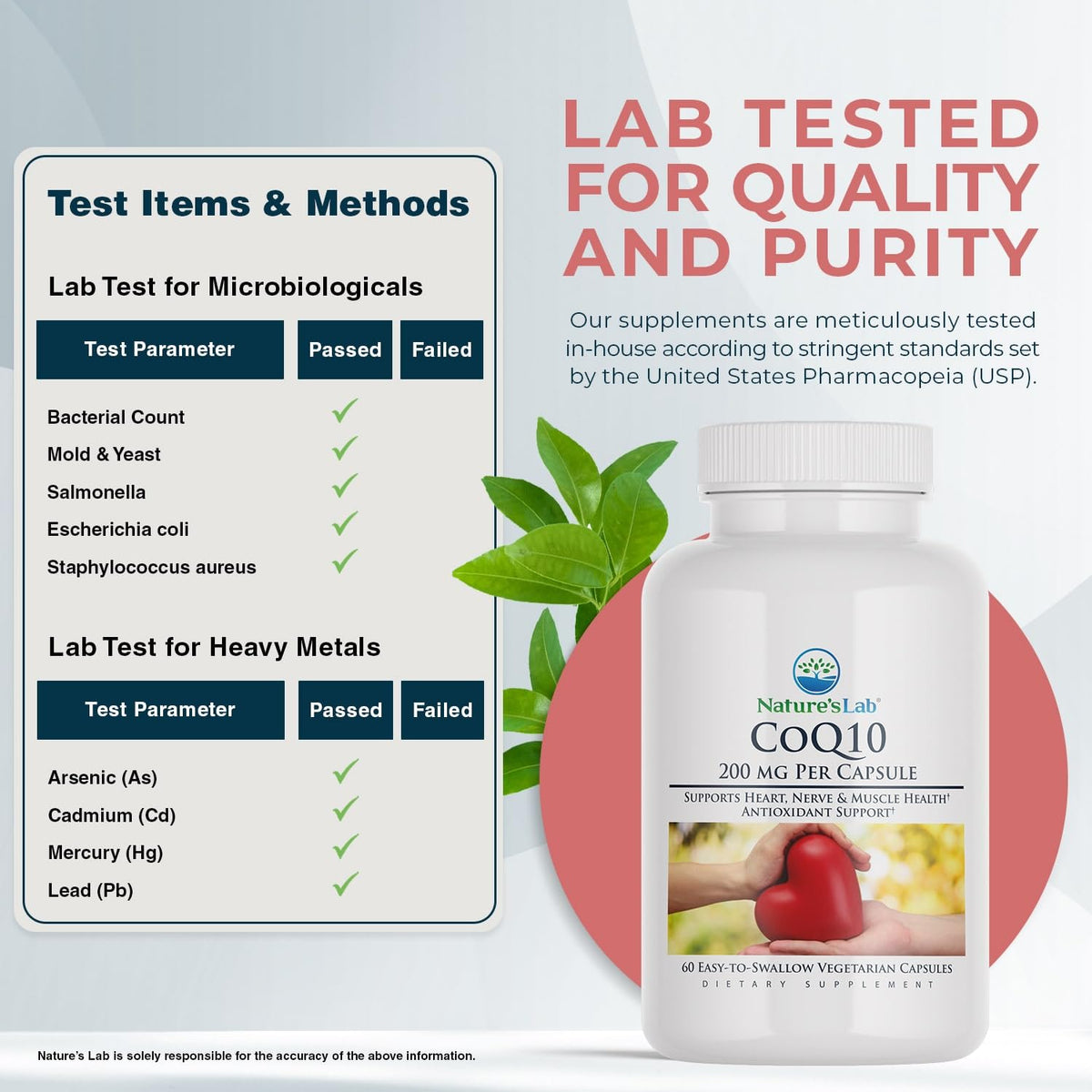 Nature's Lab CoQ10 200mg Antioxidant Supplement - 60 Capsules - image 3